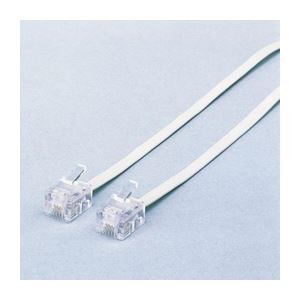 (まとめ)エレコム スリムモジュラケーブル(白) MJ-5WH【×10セット】