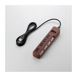 (まとめ)エレコム 個別スイッチ付 雷ガードタップ T-BR02-2420BR【×3セット】