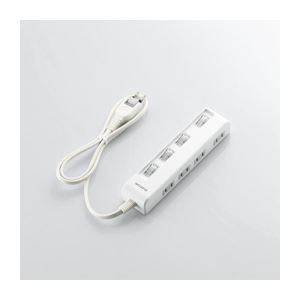 (まとめ)エレコム 個別スイッチ付省エネタップ(横挿しタイプ) T-E05-2430WH【×3セット】