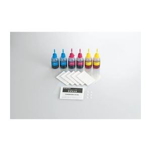 (まとめ)エレコム キヤノン用 詰め替えインク THC-7CSET8N【×2セット】
