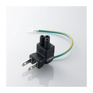 (まとめ)エレコム ACアダプタ用直結プラグ(L型・3P) T-PCAD32V【×10セット】