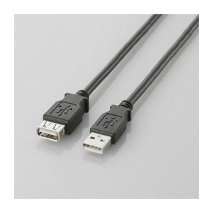 (まとめ)エレコム USB2.0延長ケーブル(A-A延長タイプ) U2C-E05BK【×10セット】