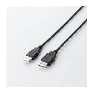 (まとめ)エレコム エコUSB2.0延長ケーブル(AM-AFタイプ) U2C-JE30BK【×5セット】