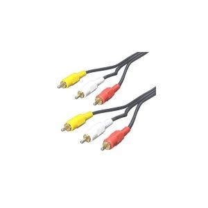 （まとめ）変換名人 ビデオケーブル（黄・赤・白）1.8m RCA3-18G【×10セット】