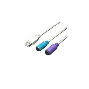 （まとめ）変換名人 USB-PS2変換（2分岐） USB-PS2【×10セット】