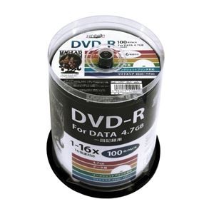 （まとめ）HI DISC DVD-R 4.7GB 100枚スピンドル 1～16倍速対応 ワイドプリンタブル HDDR47JNP100【×2セット】