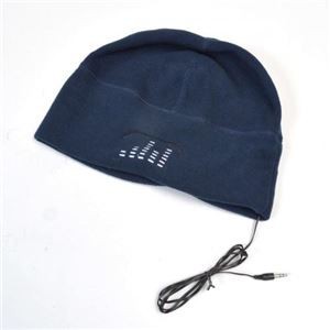 （まとめ）サンコー スピーカー内蔵ニットキャップ（ブルー） RAMA12L01【×5セット】