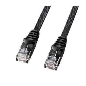 (まとめ)サンワサプライ カテゴリ6フラットLANケーブル LA-FL6-01BK【×10セット】