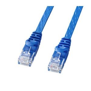 (まとめ)サンワサプライ カテゴリ6フラットLANケーブル LA-FL6-01BL【×10セット】