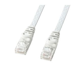 (まとめ)サンワサプライ カテゴリ6フラットLANケーブル LA-FL6-15W【×3セット】