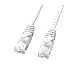 (まとめ)サンワサプライ カテゴリ6極細LANケーブル LA-SL6-005W【×10セット】