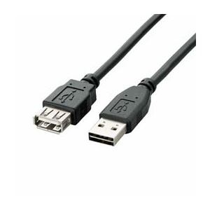 (まとめ)エレコム 両面挿しUSB延長ケーブル(A-A) U2C-DE50BK【×5セット】