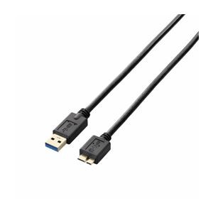 (まとめ)エレコム USB3.0ケーブル(A-microB) USB3-AMB20BK【×3セット】