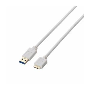 (まとめ)エレコム USB3.0ケーブル(A-microB) USB3-AMB20WH【×3セット】