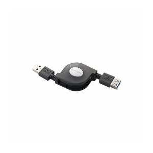 (まとめ)エレコム 巻き取りUSB3.0延長ケーブル(A-A) USB3-RLEA07BK【×3セット】