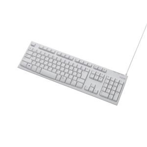 (まとめ)エレコム USB接続 スタンダードキーボード TK-FCM062WH【×3セット】