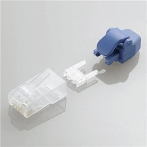 （まとめ）エレコム 保護カバー付きツメの折れないLANコネクタ（Cat6） LD-6RJ45T10／TP【×2セット】