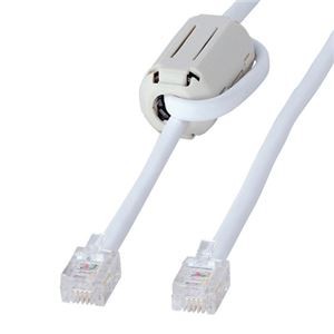 (まとめ)サンワサプライ フェライトコア付ツイストモジュラーケーブル TEL-FC-10N【×2セット】