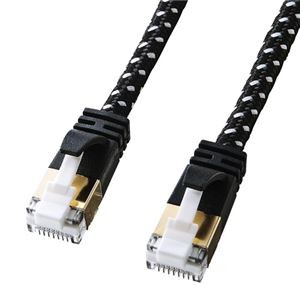(まとめ)サンワサプライ つめ折れ防止カテゴリ7細径メッシュLANケーブル KB-T7ME-005BKW【×3セット】