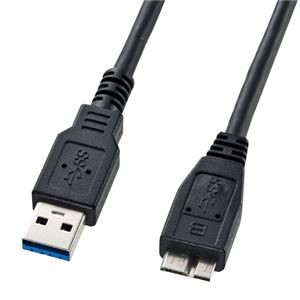 (まとめ)サンワサプライ USB3.0マイクロケーブル(A-MicroB)0.5m KU30-AMC05BK【×3セット】