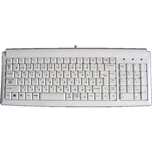 (まとめ)アオテック スリム115キー日本語キーボード ホワイト AOK-115UPW【×2セット】