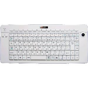 (まとめ)アオテック 2.4Ghzトラックパッドワイヤレスキーボード ホワイト 24G-AOK89W【×2セット】