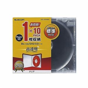 (まとめ)エレコム Blu-ray/DVD/CDケース(標準/PS/1枚収納) CCD-JSCN10CR【×5セット】