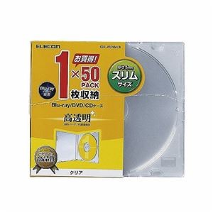(まとめ)エレコム Blu-ray/DVD/CDケース(スリム/PS/1枚収納) CCD-JSCS50CR【×3セット】