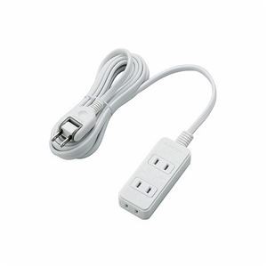 (まとめ)エレコム ほこりシャッター付き電源タップ T-ST02-22330WH【×5セット】