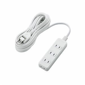 (まとめ)エレコム ほこりシャッター付き電源タップ T-ST02-22450WH【×3セット】