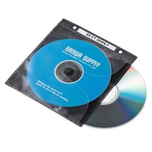 (まとめ)サンワサプライ DVD・CD不織布ケース(リング穴付・ブラック) FCD-FR100BKN【×5セット】