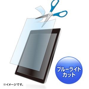 （まとめ）サンワサプライ 8型まで対応フリーカットタイプブルーライトカット液晶保護指紋防止光沢フィルム LCD-80WBCF【×2セット】