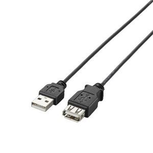 (まとめ)エレコム 極細USB2.0延長ケーブル(A-A延長タイプ) U2C-EXN10BK【×5セット】