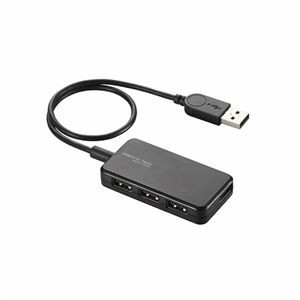 (まとめ)エレコム USB2.0ハブ(Windowsタブレット向け) U2HS-A402BBK【×3セット】