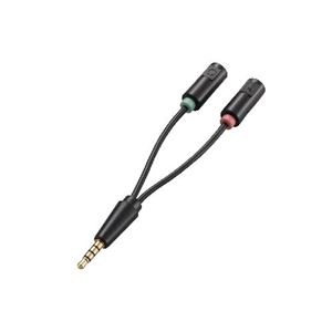 （まとめ）エレコム ヘッドセット用φ3.5mm変換ケーブル AV-35AD02BK【×5セット】