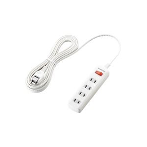 (まとめ)エレコム 一括スイッチ付 雷ガードタップ T-K3A-2450WH【×3セット】