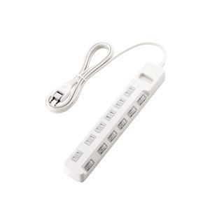 (まとめ)エレコム ほこり防止シャッター付 雷ガードタップ T-K6A-2625WH【×2セット】