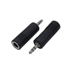 (まとめ)変換名人 AVプラグ 6.5mm(メス) to 3.5mm(オス)ステレオ AV/65J-35PS(2P)【×20セット】