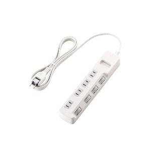 (まとめ)エレコム 個別スイッチ付省エネタップ T-E5A-2420WH【×3セット】