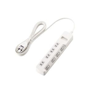 (まとめ)エレコム 個別スイッチ付省エネタップ T-E5A-2430WH【×3セット】
