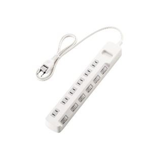 (まとめ)エレコム 個別スイッチ付省エネタップ T-E5A-2610WH【×3セット】