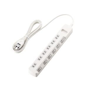 (まとめ)エレコム 個別スイッチ付省エネタップ T-E5A-2630WH【×2セット】