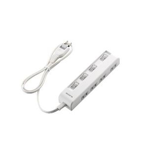 (まとめ)エレコム 個別スイッチ付省エネタップ(横挿しタイプ) T-E5C-2410WH【×3セット】
