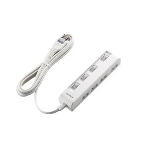 (まとめ)エレコム 個別スイッチ付省エネタップ(横挿しタイプ) T-E5C-2430WH【×3セット】