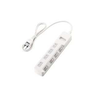 (まとめ)エレコム ほこり防止シャッター付 省エネタップ T-E6A-2410WH【×3セット】