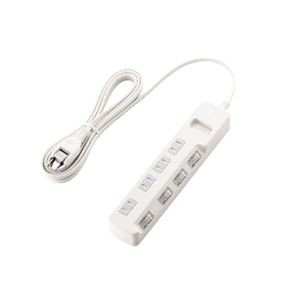 (まとめ)エレコム ほこり防止シャッター付 省エネタップ T-E6A-2430WH【×2セット】