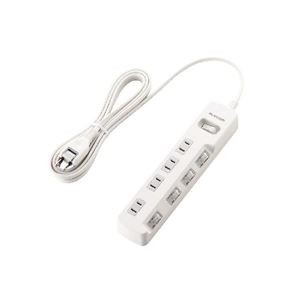 (まとめ)エレコム 一括＆個別スイッチ付 省エネタップ T-E7A-2430WH【×3セット】