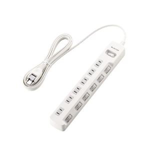 (まとめ)エレコム 一括＆個別スイッチ付 省エネタップ T-E7A-2630WH【×2セット】