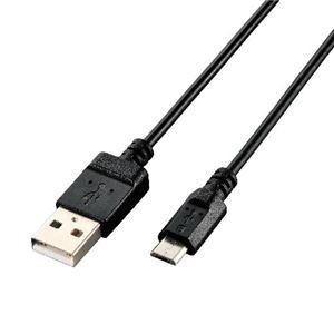 (まとめ)エレコム エコUSB2.0ケーブル(A-microBタイプ) U2C-JAMB15BK【×5セット】