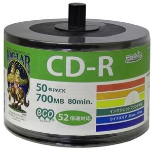(まとめ)HI DISC CD-R 700MB 50枚エコパック データ用 52倍速対応 白ワイドプリンタブル 詰め替え用エコパック HDCR80GP50SB2【×5セット】